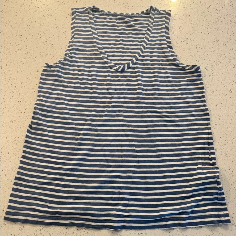 Women’s Caslon Blue/White Striped Tank